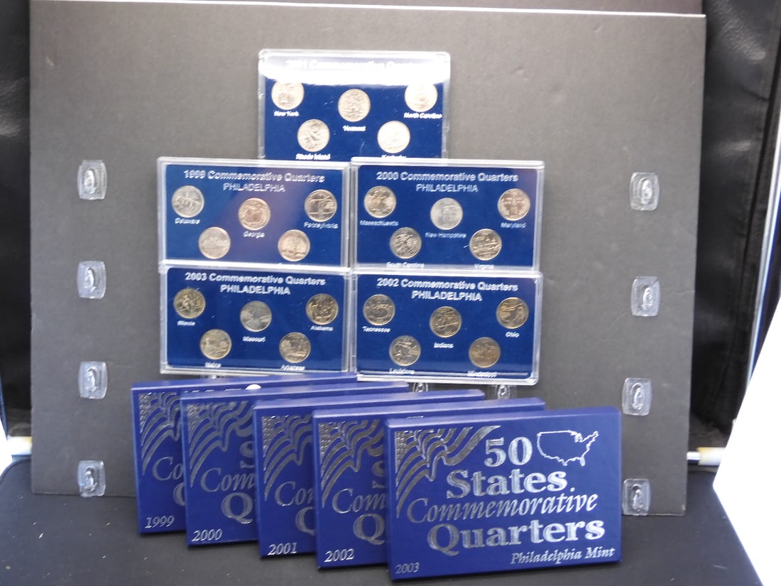 1999, 2000, 2001, 2002, 2003 Philadelphia Mint State Quarter Sets (1 of 7)