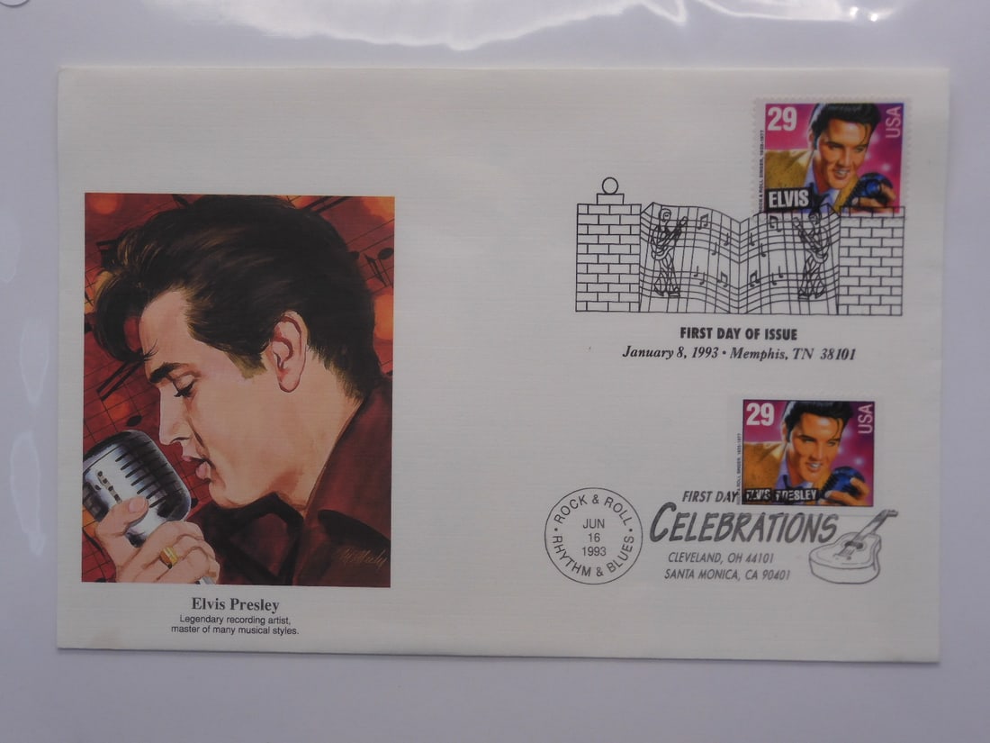 Sheet of First Day Issue Elvis Stamps (1 of 1)