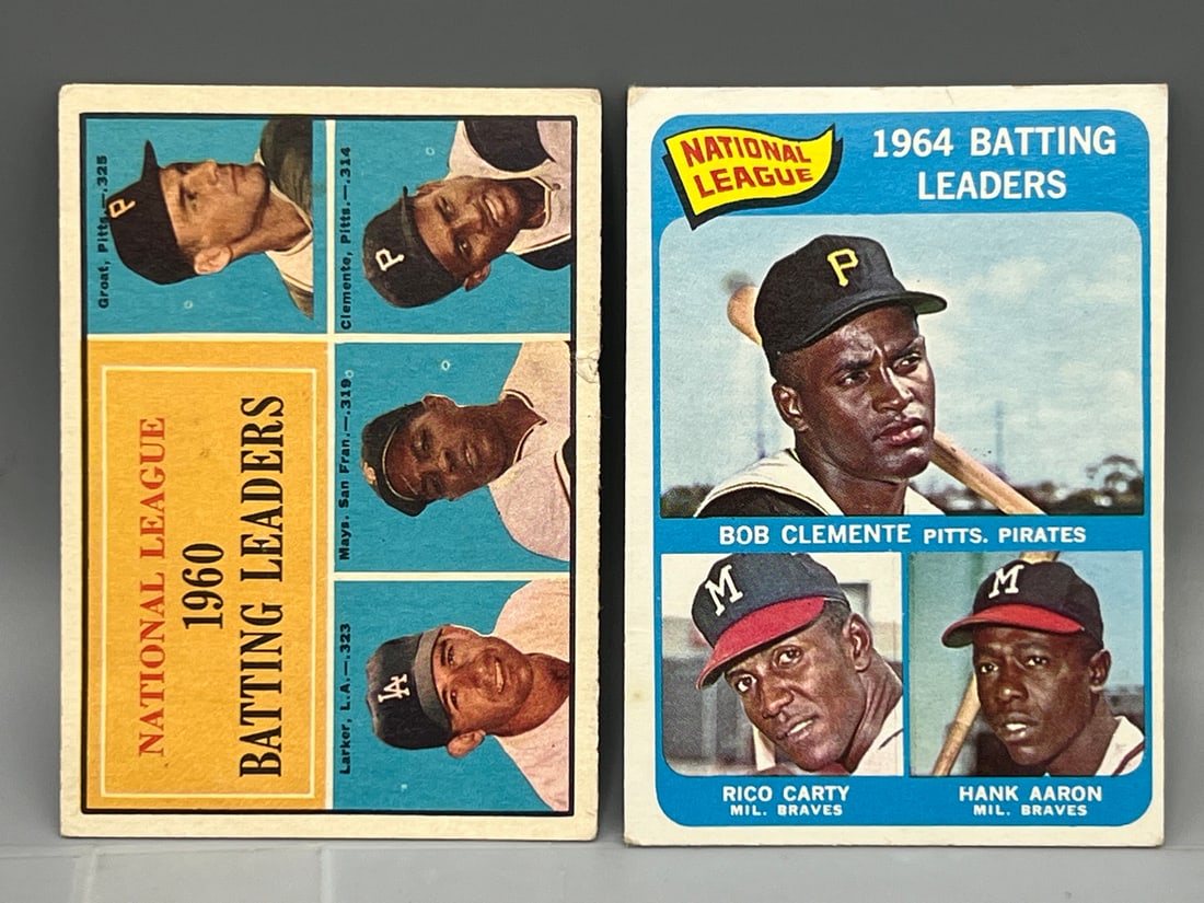 1961 Topps NL Batting Leaders Groat/Larker/Mays/Clemente #41 & 1965 Topps NL Batting Leaders (1 of 2)