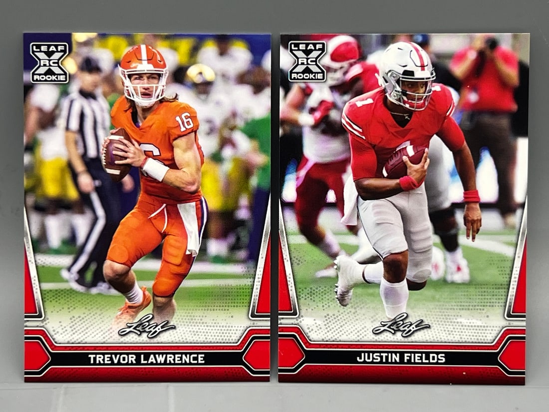 2021 Leaf Trevor Lawrence RC #9 & Justin Fields RC #6 (1 of 2)