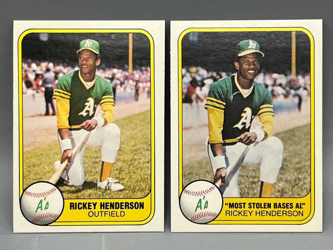 1981 Fleer Rickey Henderson #574 & #351 (1 of 2)
