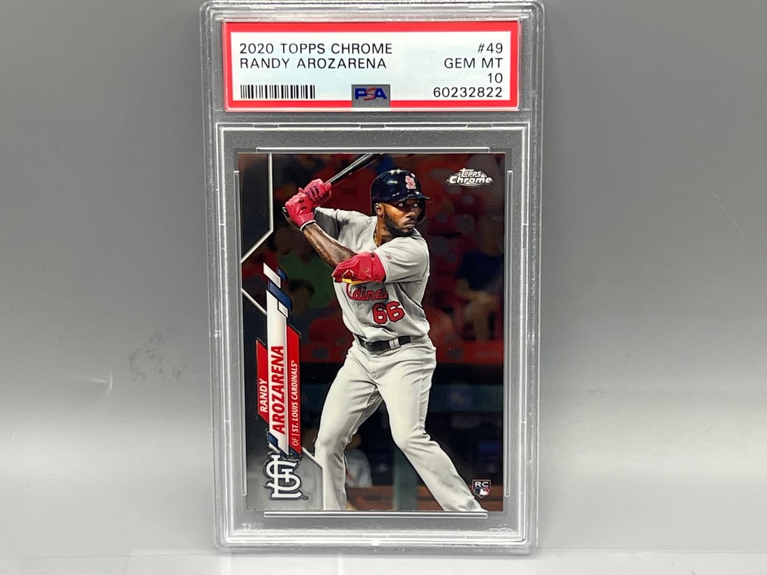 2020 Topps Chrome Randy Arozarena RC #49 PSA Gem Mint 10 (1 of 2)