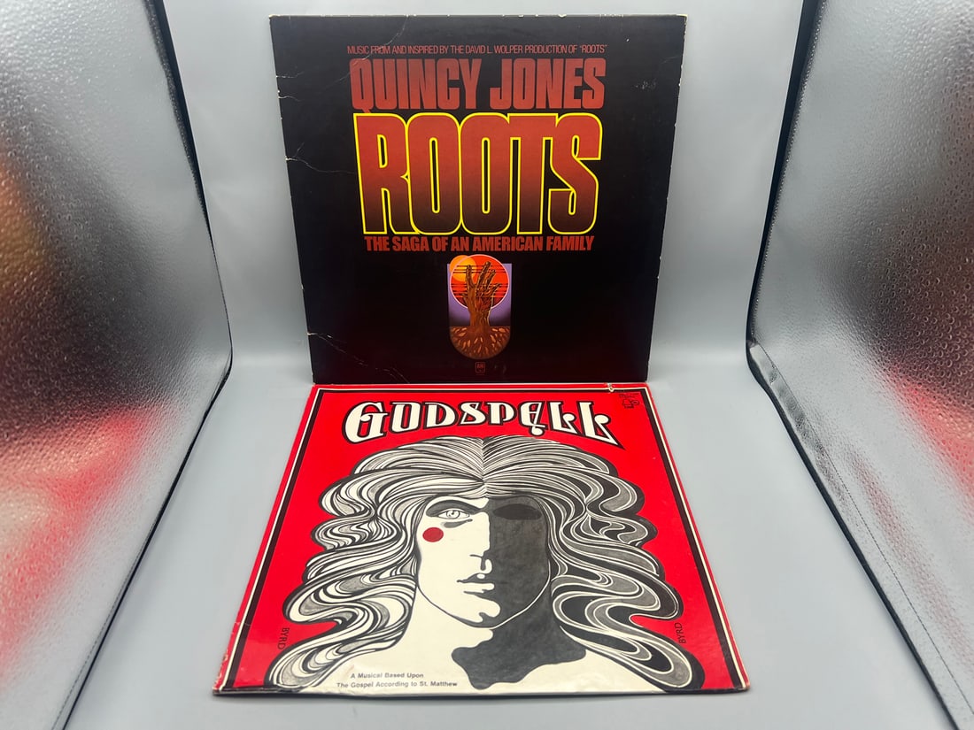 1977 Quincy Jones Roots Soundtrack & 1971 Godspell Soundtrack Vinyl Albums (1 of 5)