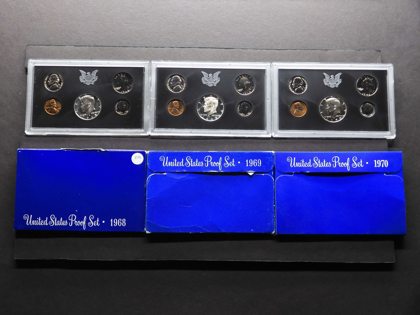 1968-S 1969-S 1970-S United States 5-Coin Proof Sets With OGP.  Includes The 1968-S, 1969-S, 1970-S (1 of 7)