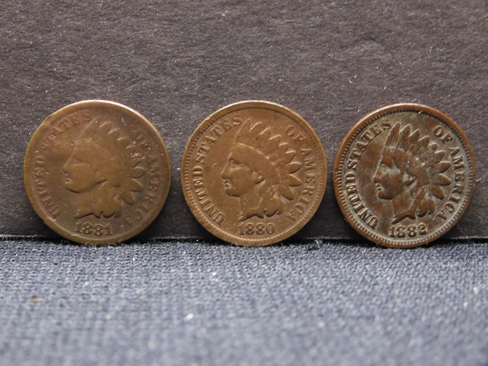 1880 1881 1882 Indian Head Cents. (1 of 2)