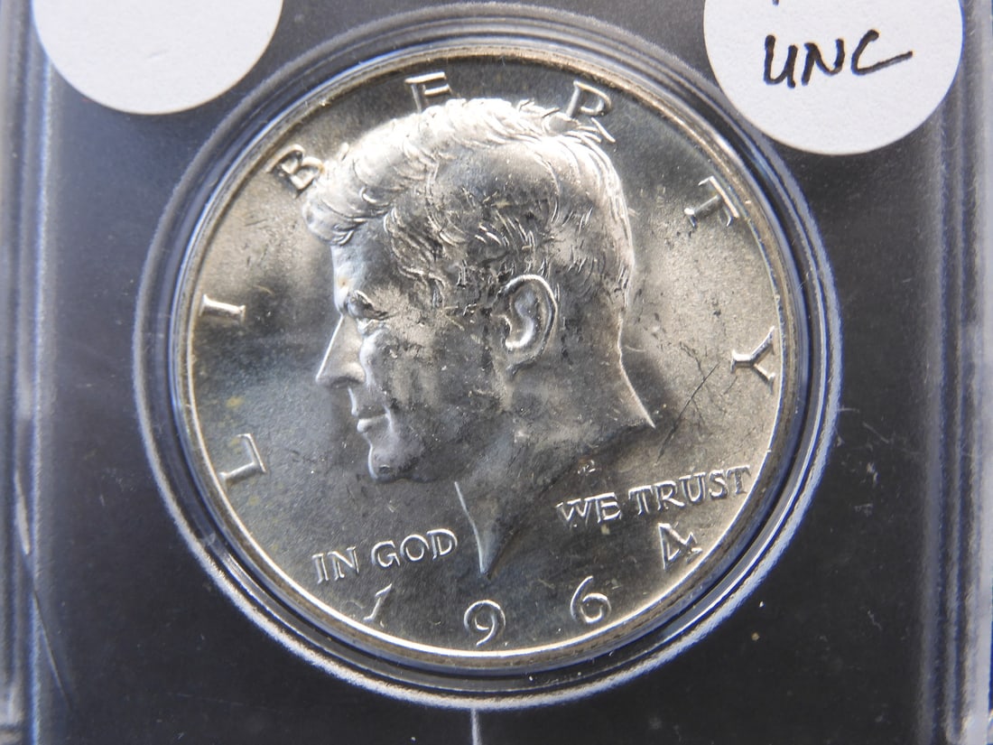 1964 Uncirculated 90% Silver Kennedy Half Dollar (1 of 3)
