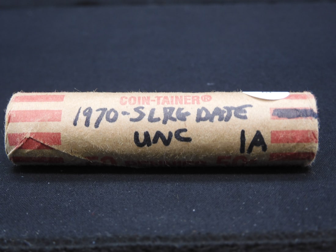 Uncirculated Roll of 1970-S Large Date Lincoln Memorial Cents (1 of 3)