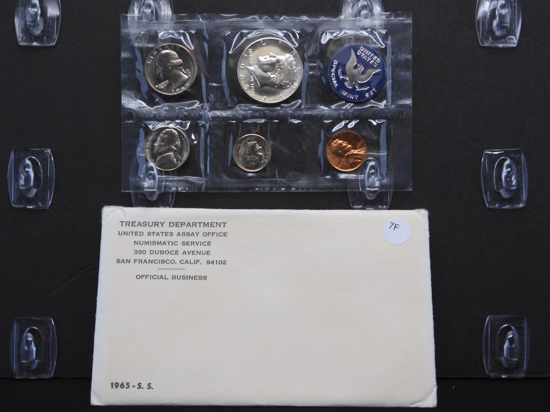 1965 U.S. Special Mint Set- Contains 1965 40% Silver Kennedy Half Dollar (1 of 3)