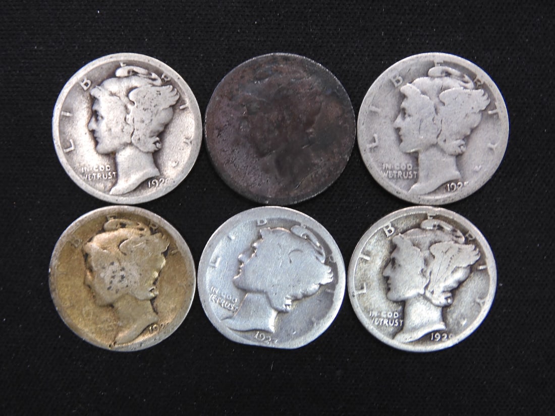 6 1920's Silver Mercury Dimes (1 of 2)