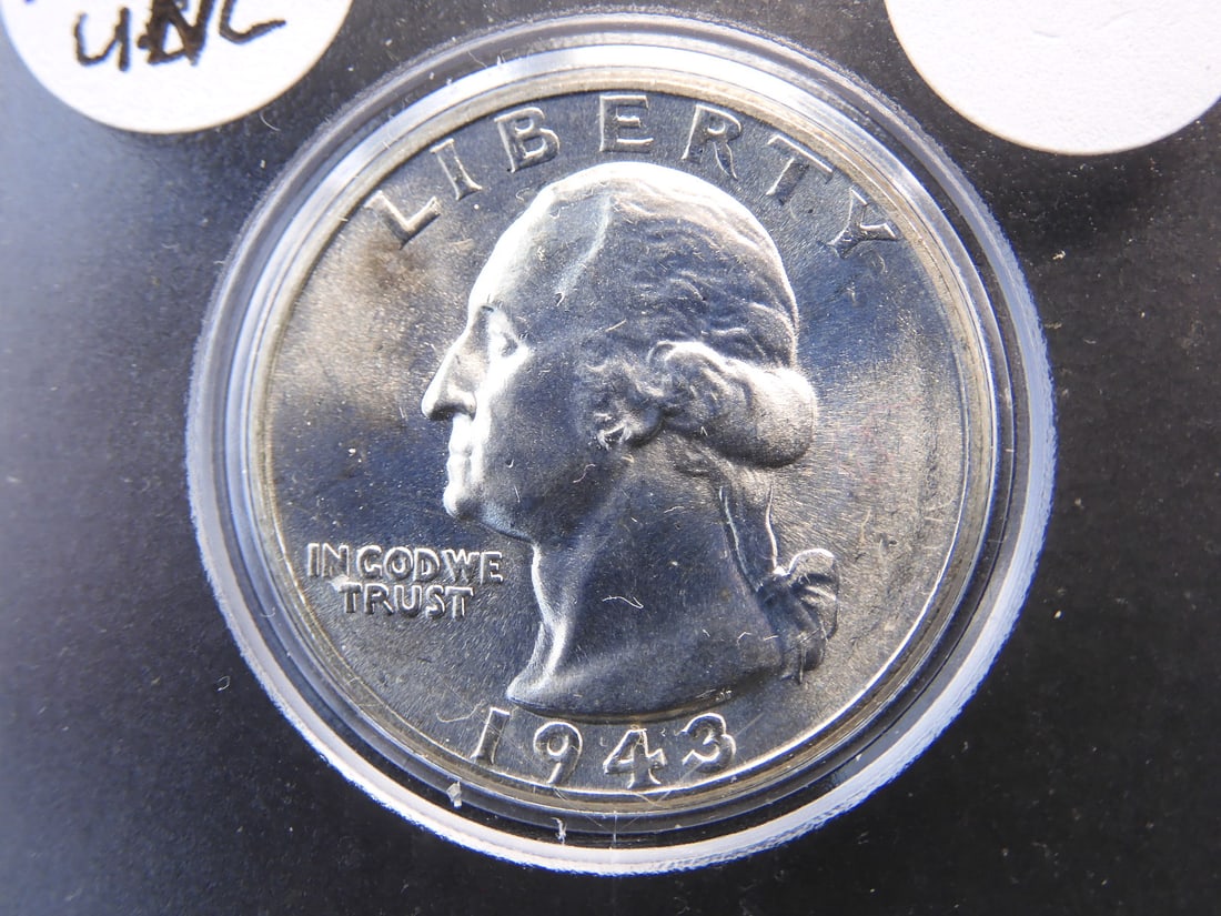 1943-P Uncirculated 90% Silver Washington Quarter (1 of 3)