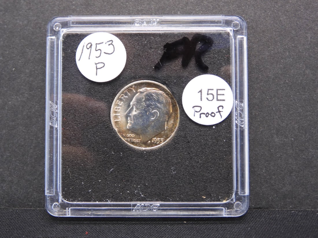 1953-P Proof 90% Silver Roosevelt Dime (1 of 3)