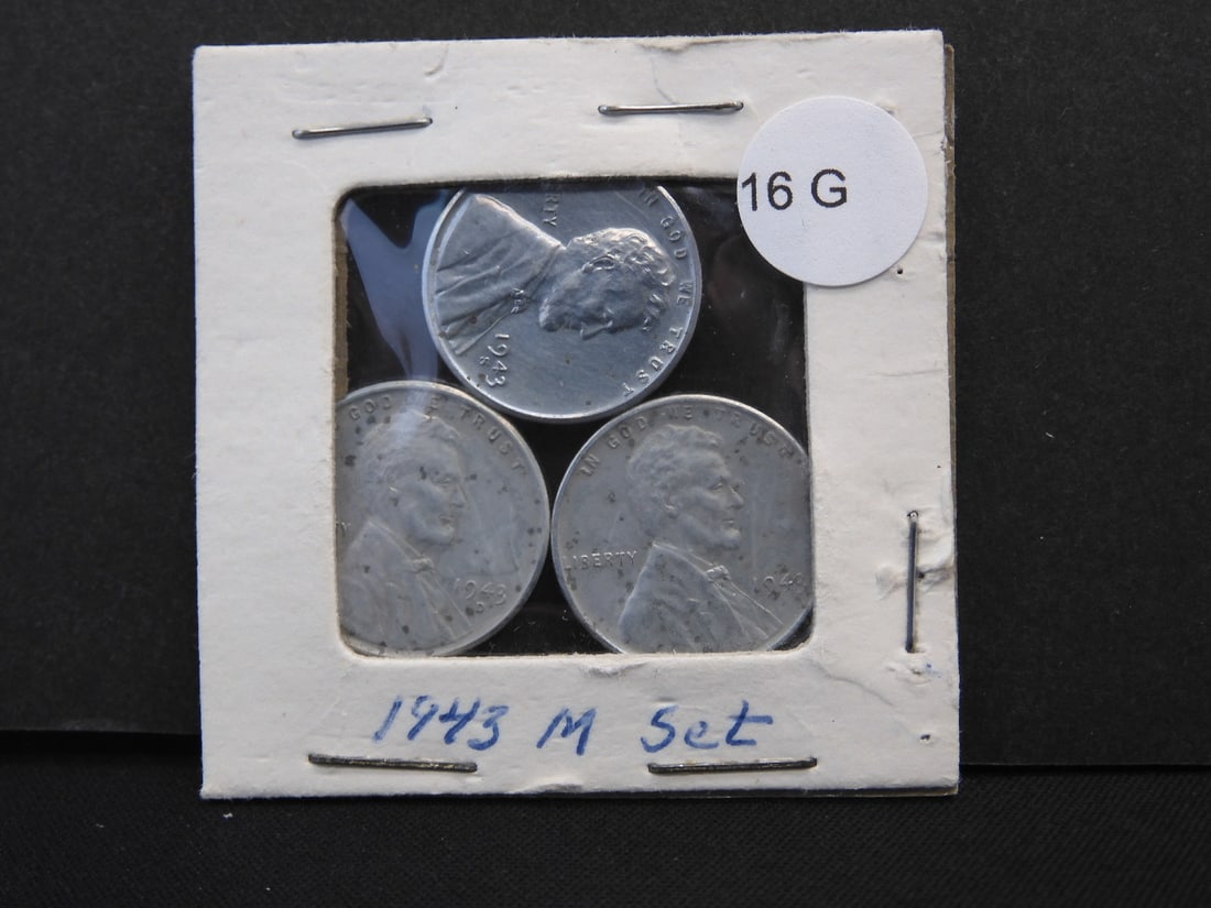 1943-P+D+S Lincoln Steel Cents- Full Year Set (1 of 3)