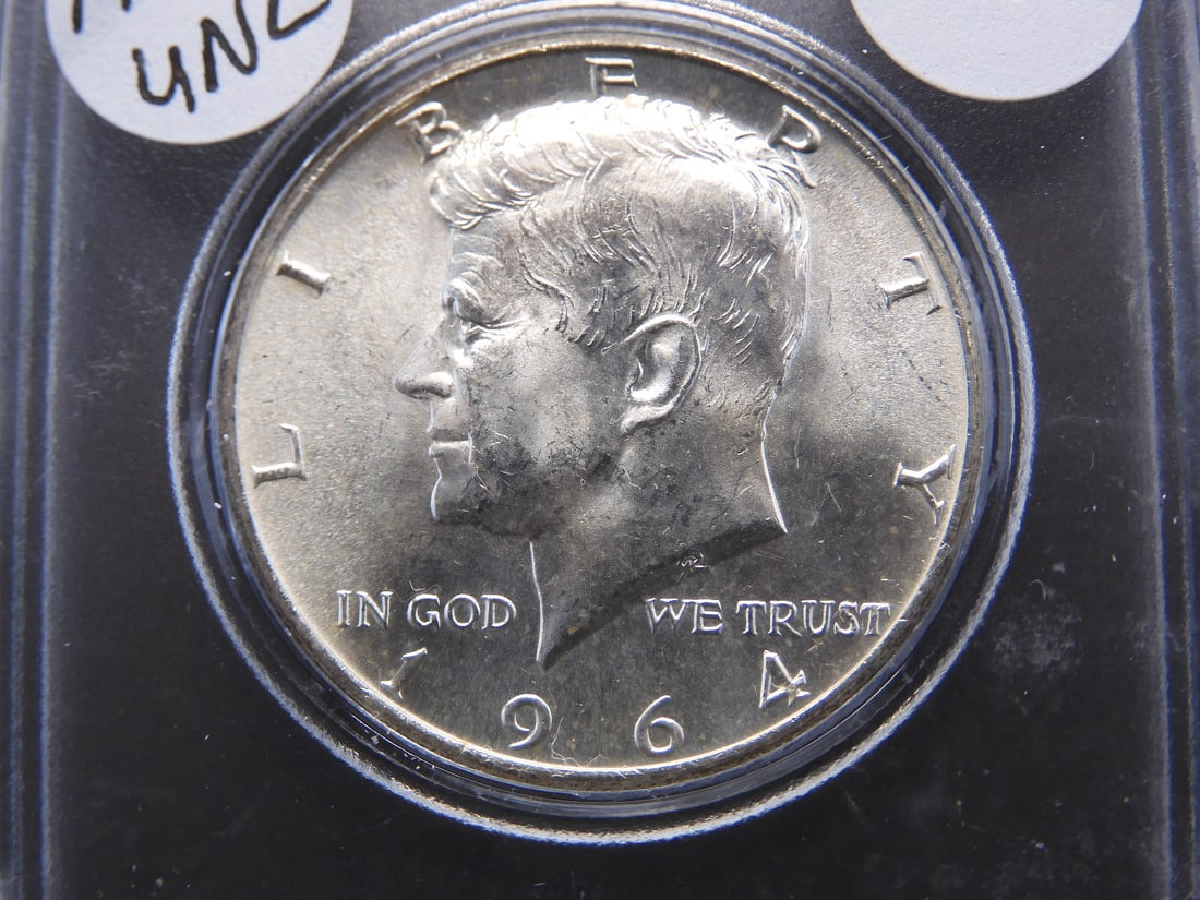 1964 Uncirculated 90% Silver Kennedy Half Dollar (1 of 3)