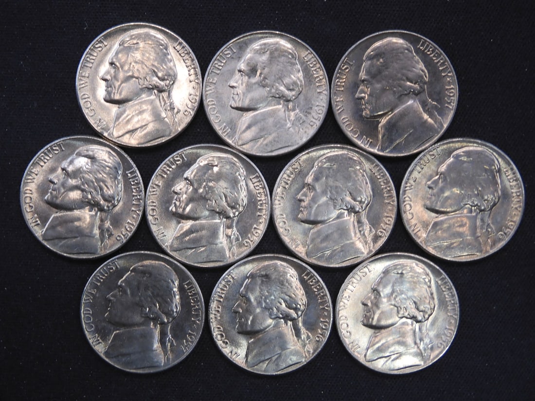 10 1956-P Jefferson Nickels BU-Full Steps, MS (1 of 2)