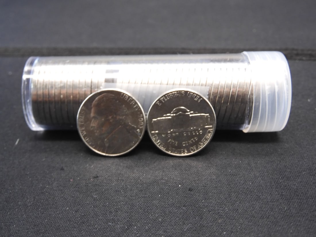 Tube of 40 2003-D Uncirculated Jefferson Nickels (1 of 2)