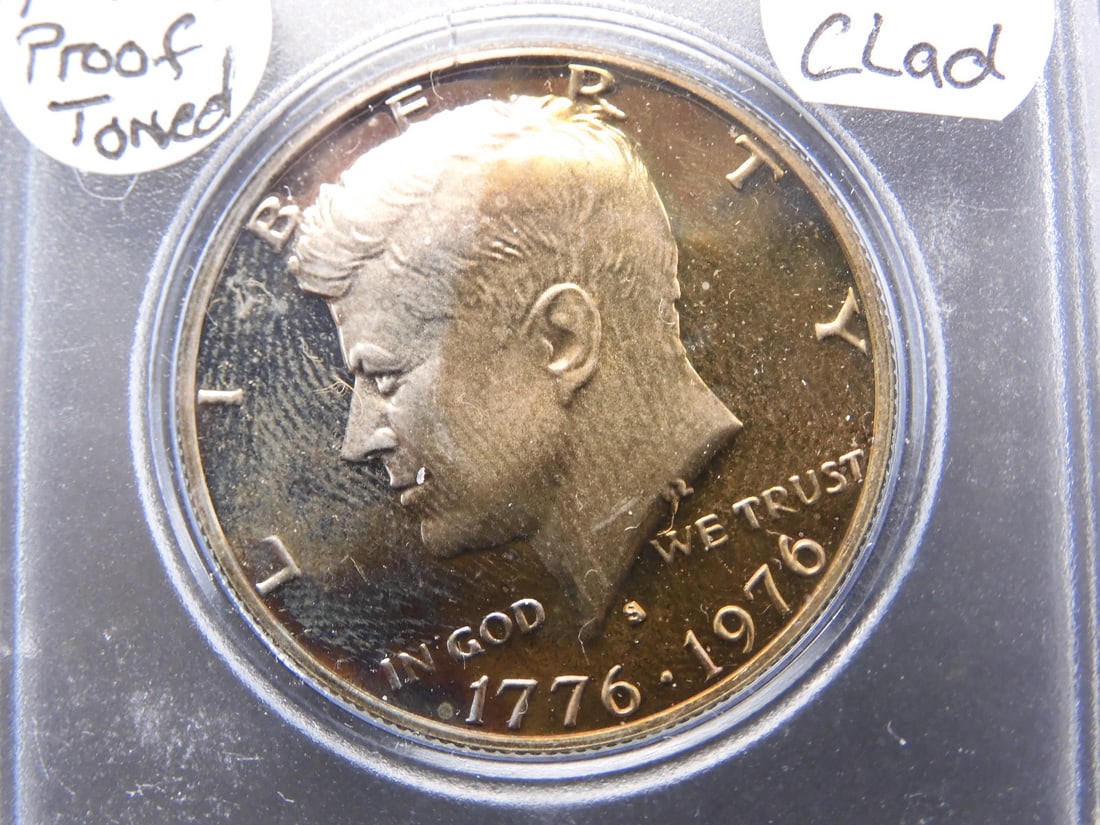 1976-S Proof Clad Kennedy Half Dollar- Toned (1 of 3)