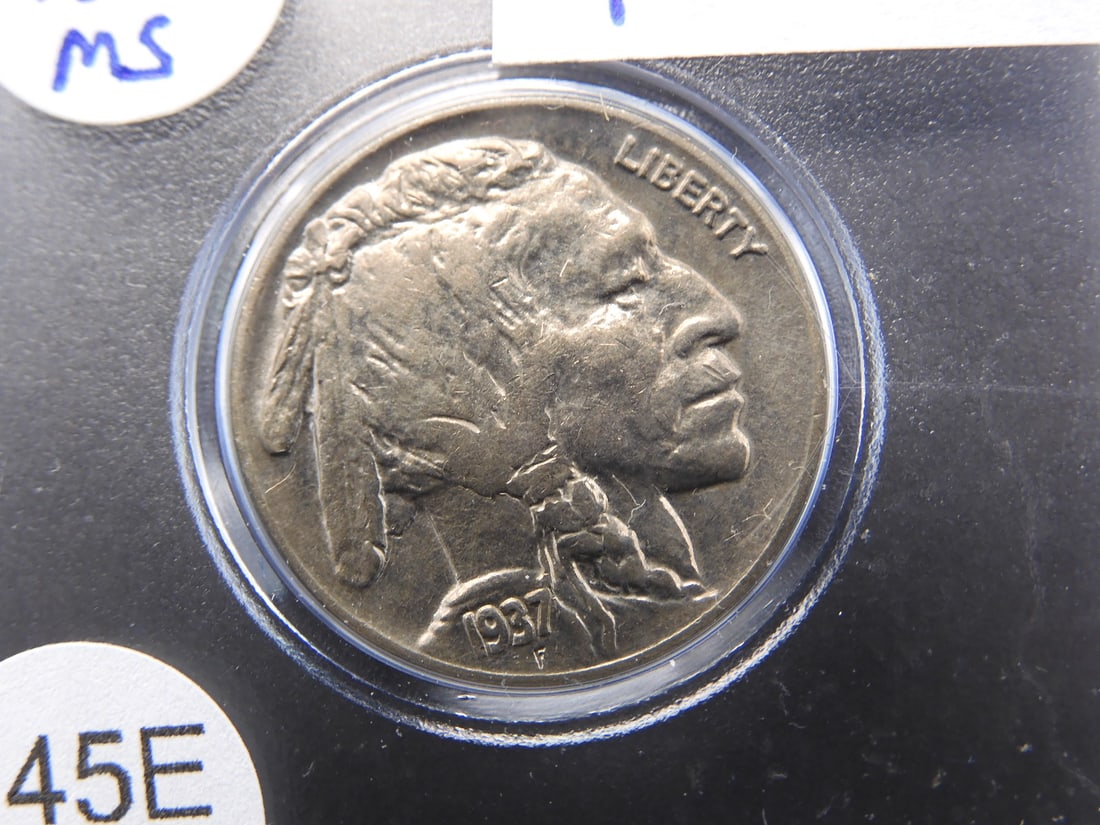 1937 Buffalo Nickel- Full Horn, Split Tail, MS (1 of 3)