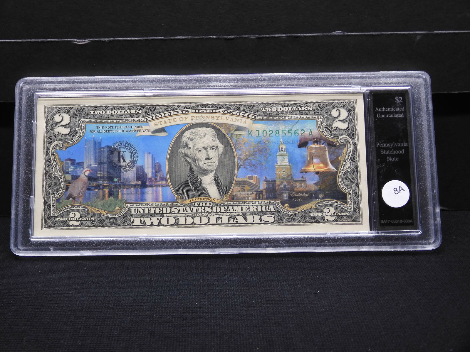US Pennsylvania Statehood UNC $2 Federal Reserve Note by Bradford (1 of 4)