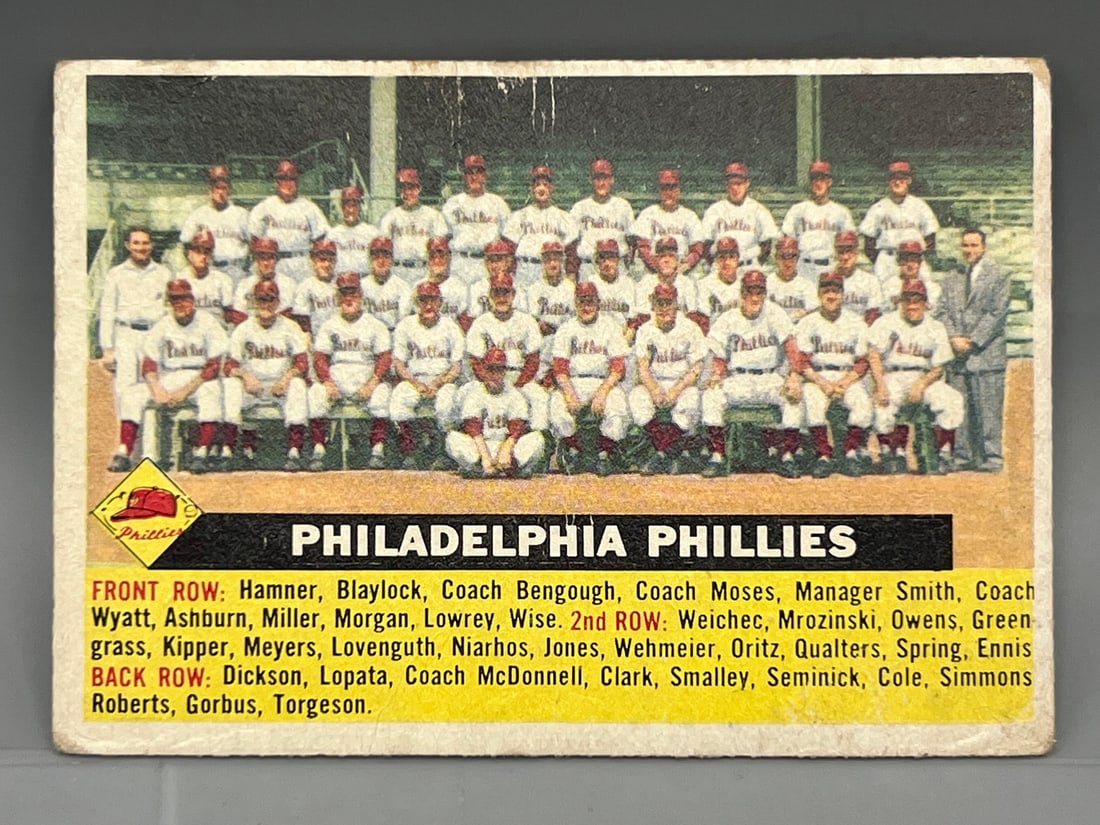 1956 Topps Philadelphia Phillies Team Card #72: 1956 Topps Philadelphia Phillies Team Card #72