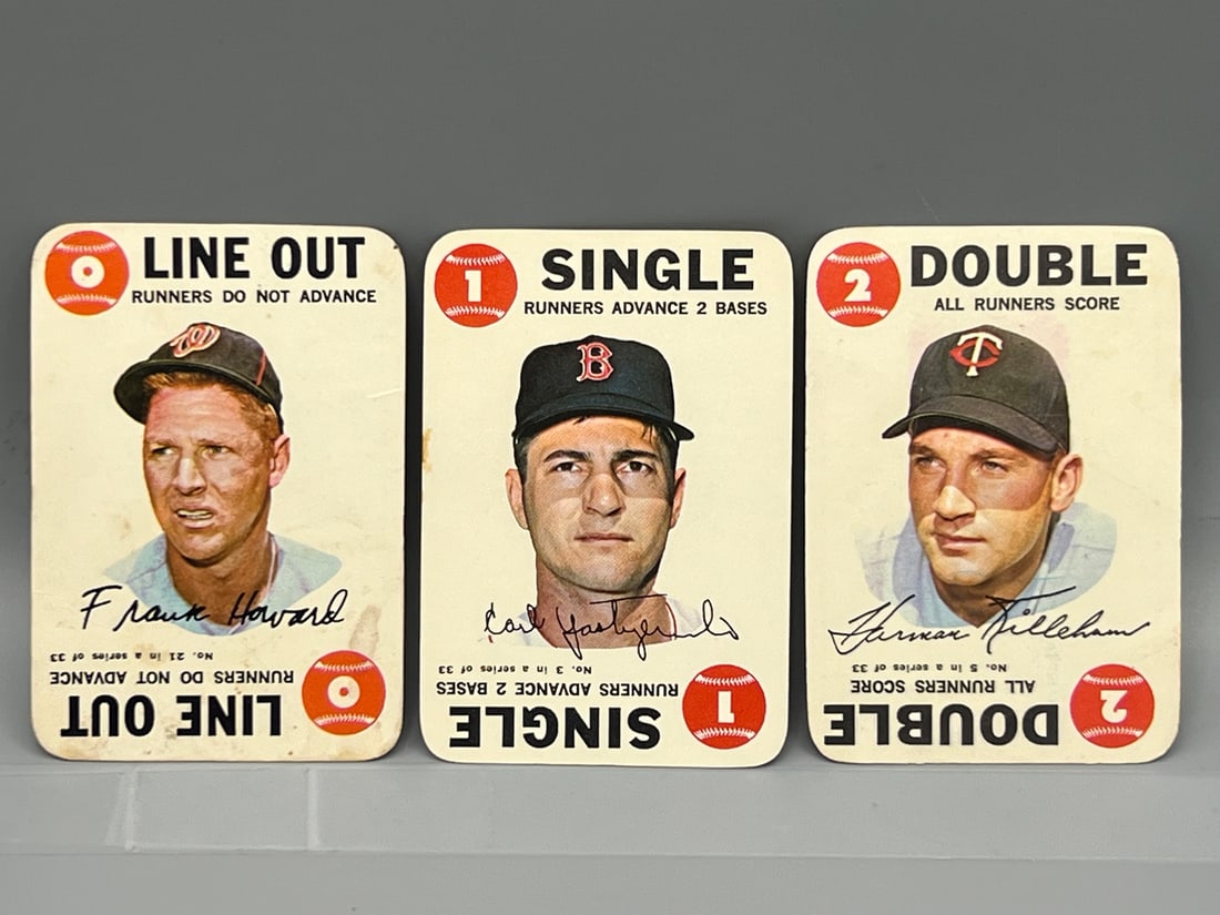 Lot of (3) 1968 Topps Game Baseball Cards - Varying Conditions - Carl Yastrzemski & Harmon Killebrew (1 of 2)