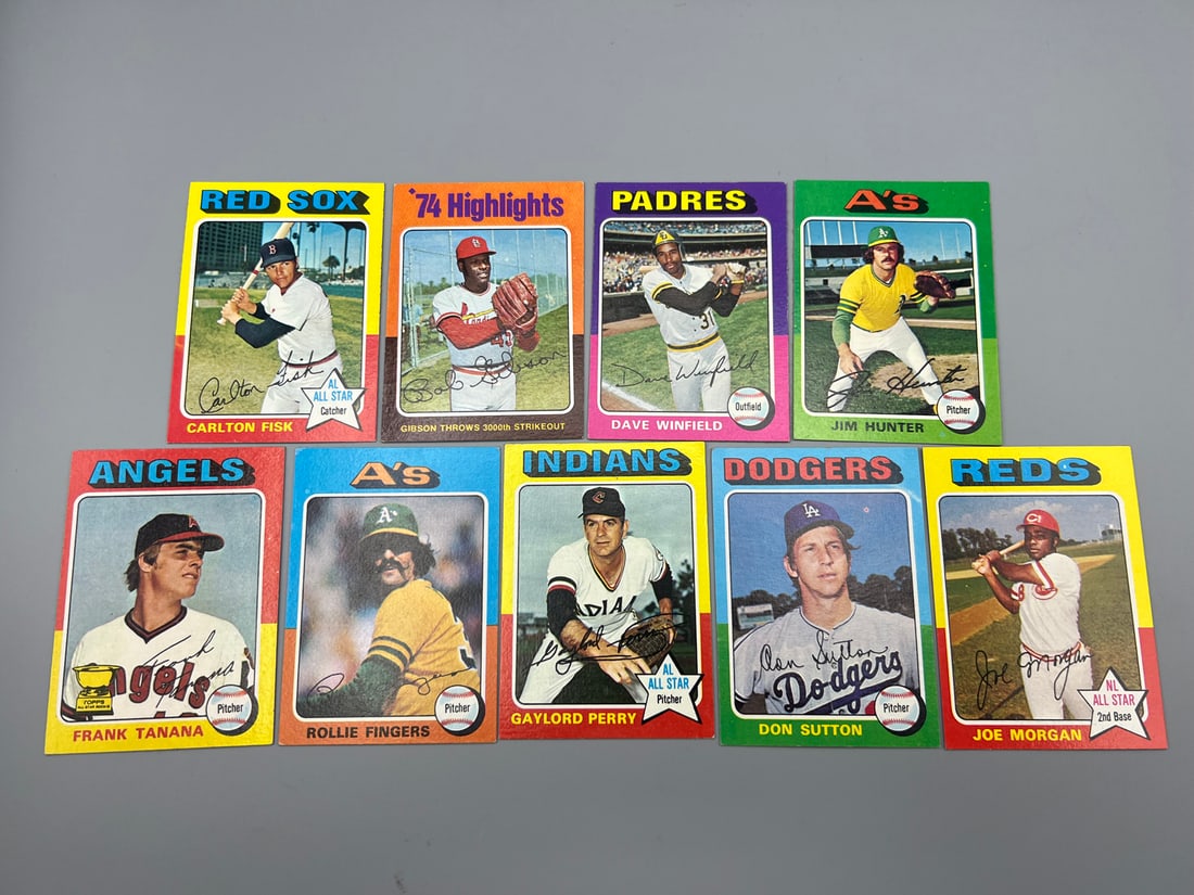 Lot of (9) 1975 Topps Baseball Star Player Cards - Varying Conditions - Bob Gibson, Joe Morgan, Dave (1 of 2)