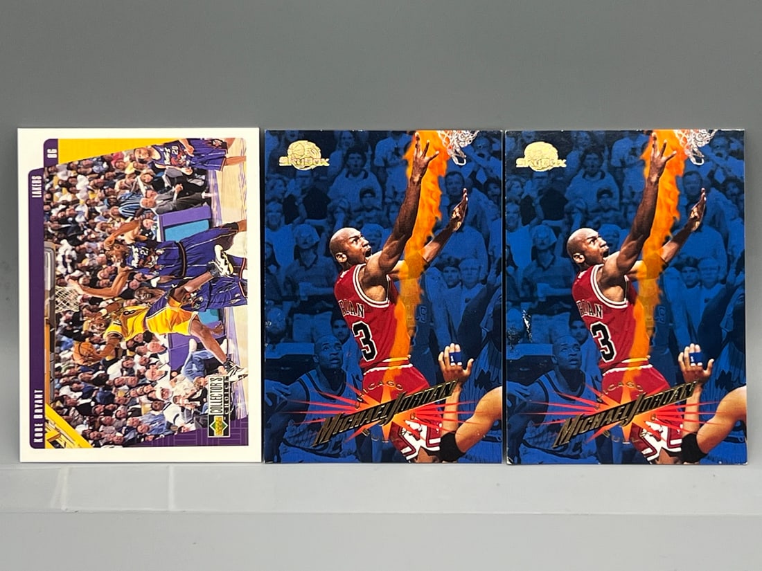 Lot of (3) Assorted Michael Jordan & Kobe Bryant Basketball Cards - Varying Conditions (1 of 2)