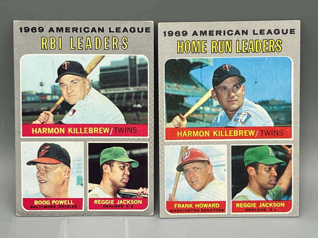 1970 Topps Home Run Leaders & RBI Leaders (Reggie Jackson & Harmon Killebrew on Both Cards): 1970 Topps Home Run Leaders & RBI Leaders (Reggie Jackson & Harmon Killebrew on Both Cards)