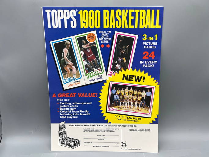 Rare 1980 Topps Basketball Card Retail Sales Order Form Featuring Larry ...