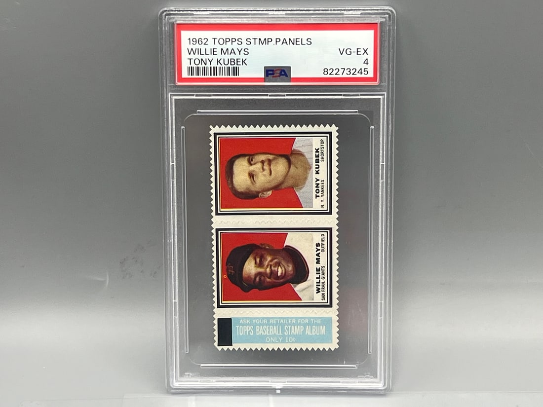 1962 Topps Stamp Panels Willie Mays & Tony Kubek PSA 4 (1 of 2)