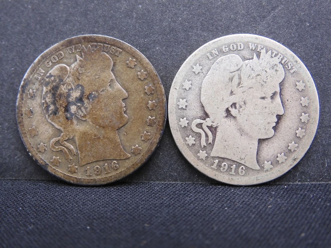 1916-D Barber Quarter- Lot Of 2 (1 of 2)