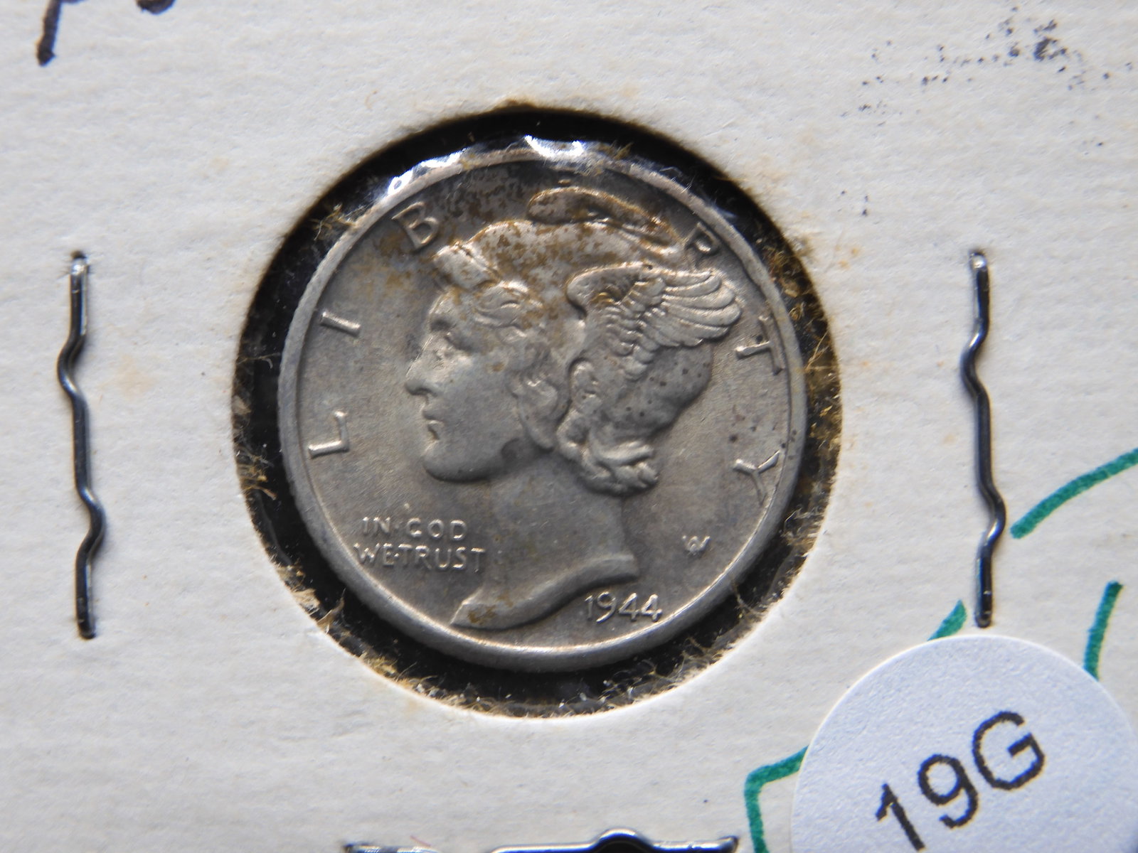 1944-D Mercury Dime. FSB. WWII Era. 90% Silver: 1944-D Mercury Dime. FSB. WWII Era. 90% Silver