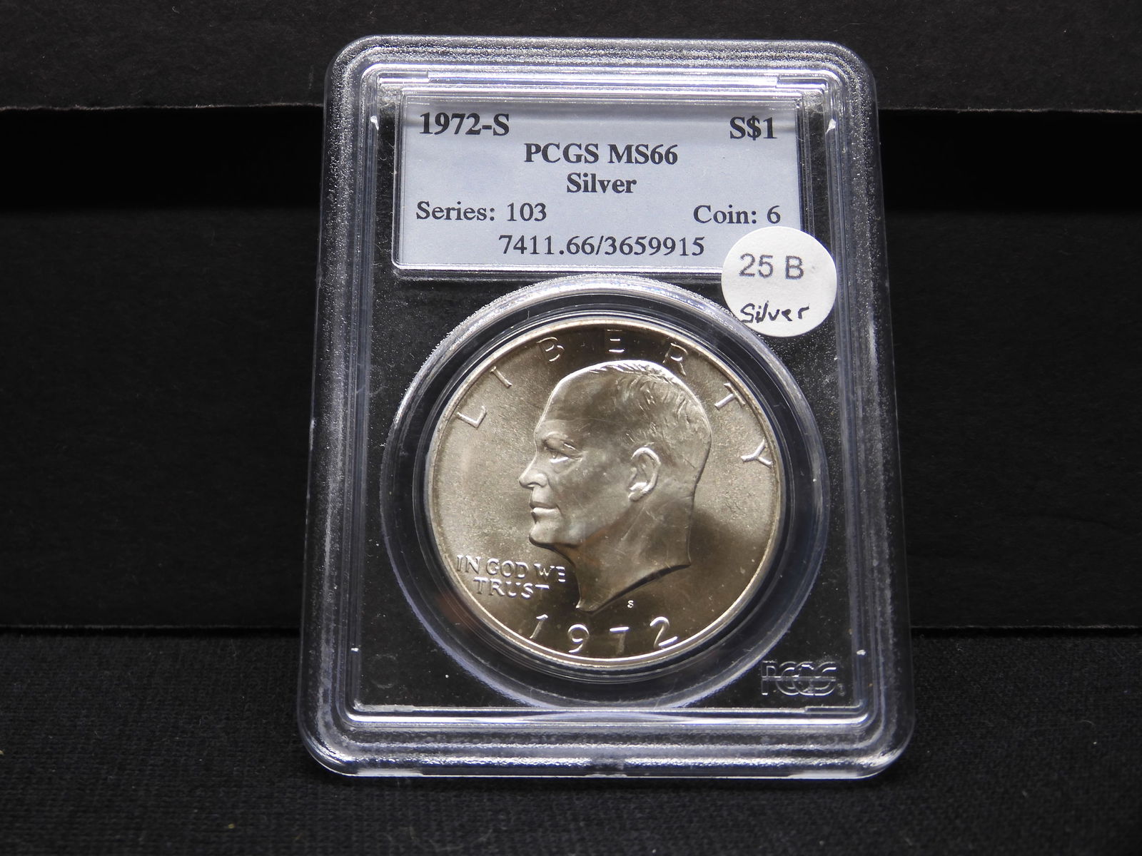 1972-S 40% Silver Eisenhower Dollar PCGS Graded MS66 (1 of 4)