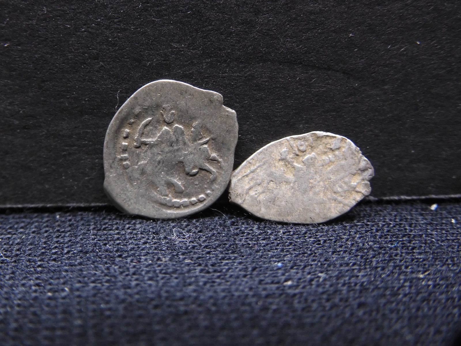 2-1360's-1710's SILVER Soviet Wire Money Coins. SCARCE: 2-1360's-1710's SILVER Soviet Wire Money Coins. SCARCE