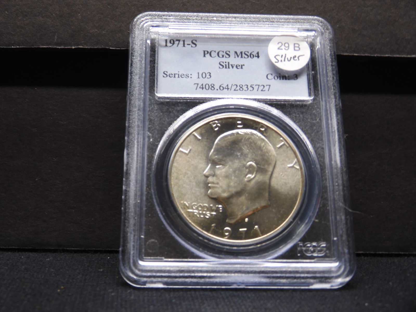 1971-S 40% Silver Eisenhower Dollar PCGS Graded MS64 (1 of 4)
