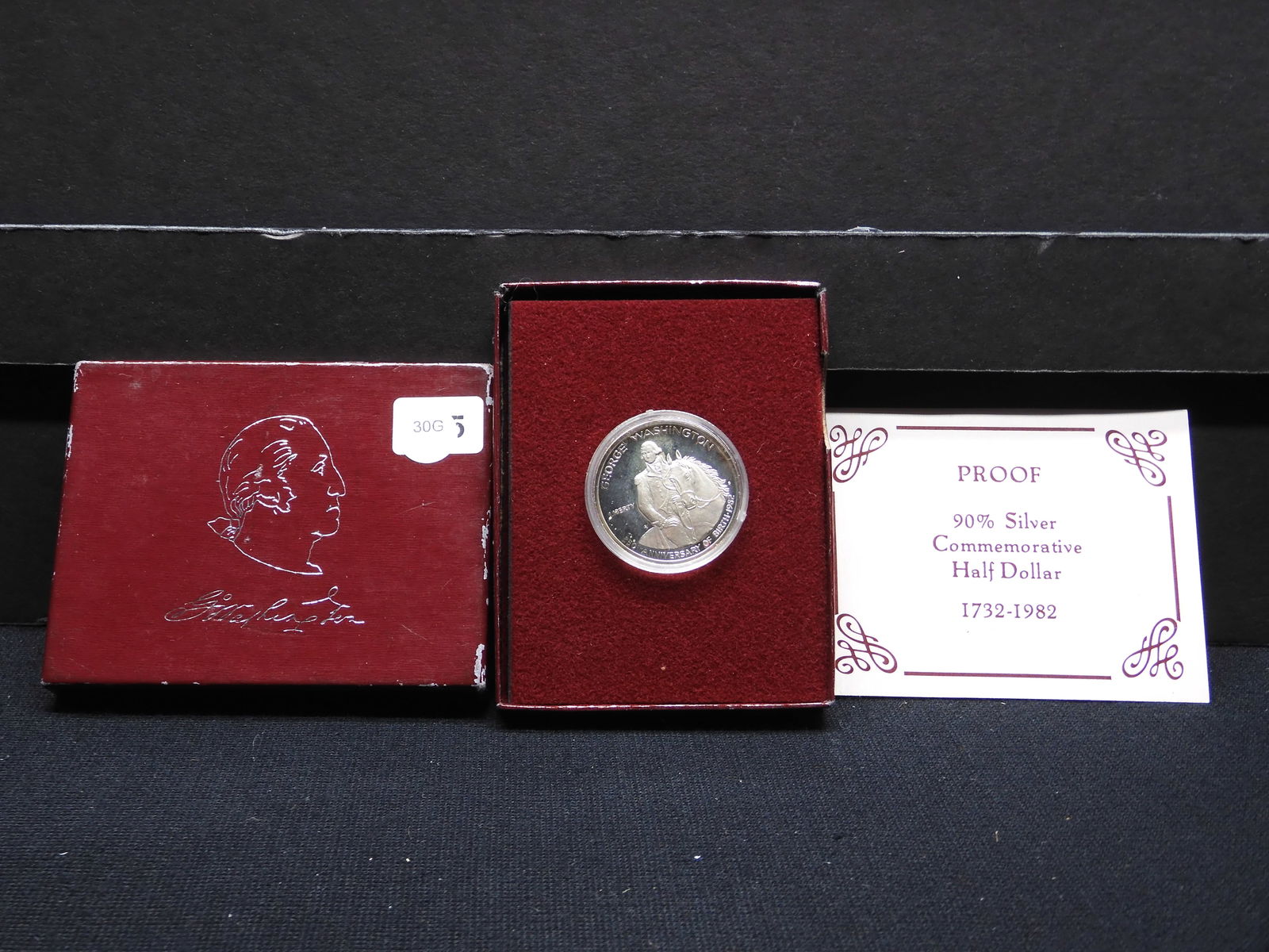 1982-S PROOF George Washington 250th Anniversary Commemorative 90% Silver Half Dollar. OGP (1 of 4)