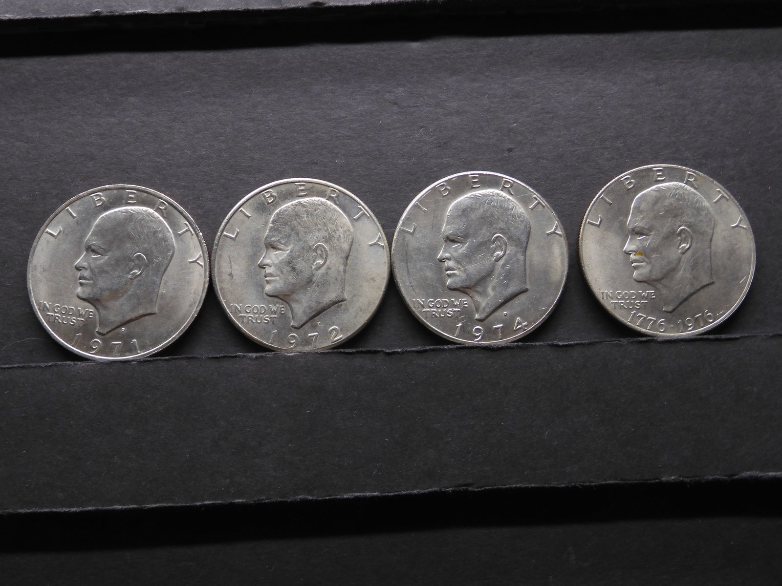 1971-D, 1972-D, 1974-D, 1976-P Eisenhower Dollars: 1971-D, 1972-D, 1974-D, 1976-P Eisenhower Dollars