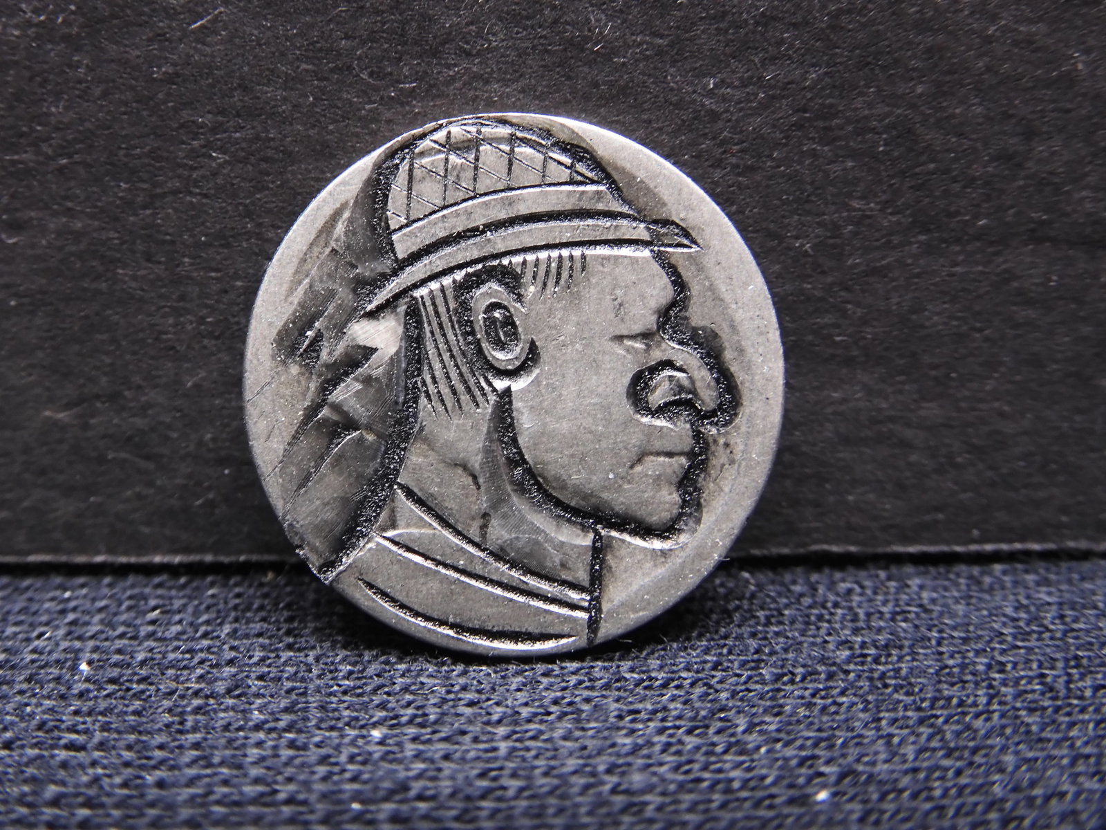 Hobo Buffalo Nickel. Nice Hand Carved Piece w/Artist Initials: Hobo Buffalo Nickel. Nice Hand Carved Piece w/Artist Initials
