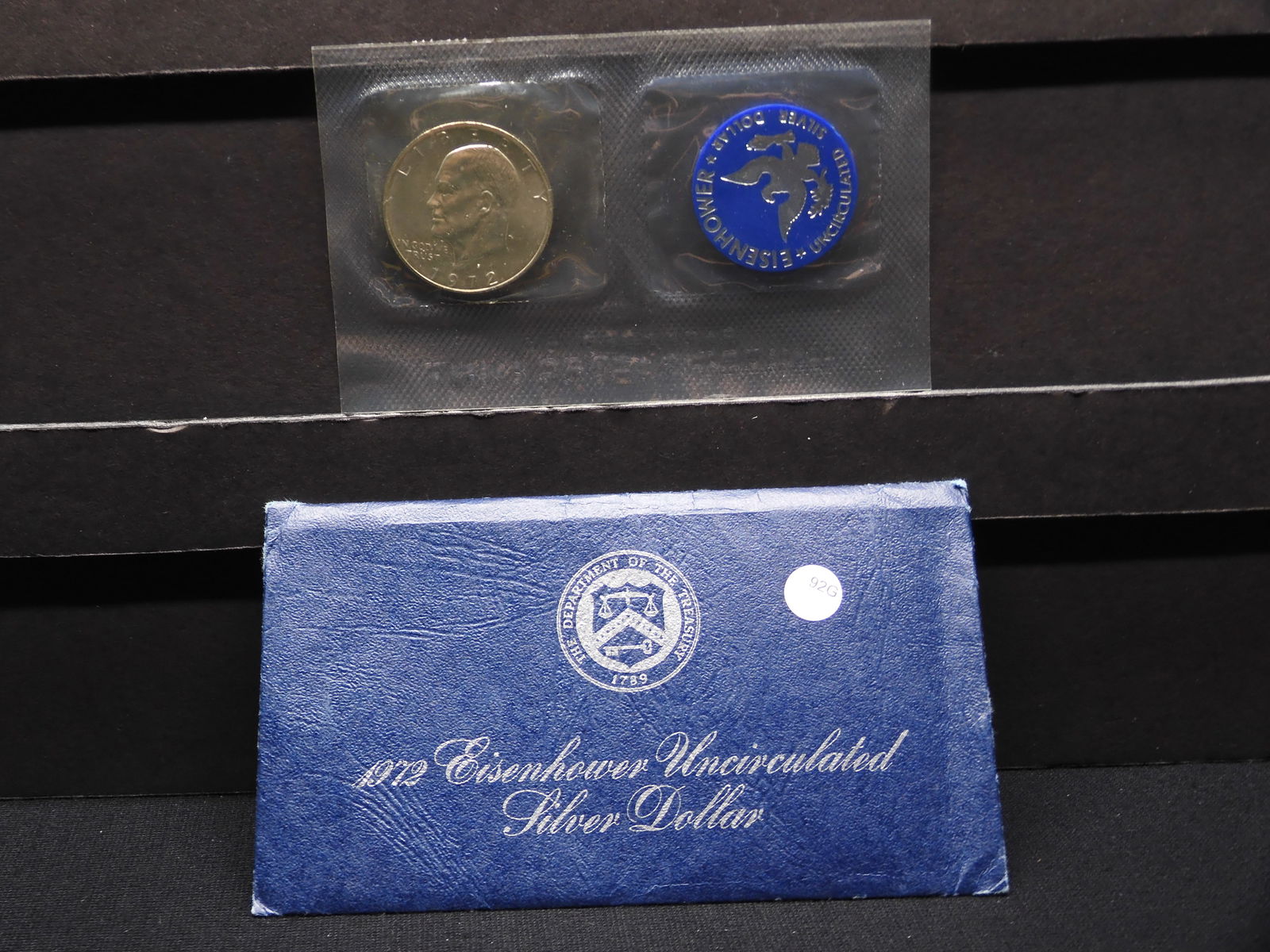 1972 S UNC Silver Ike Dollar in Original Blue Pack (1 of 3)