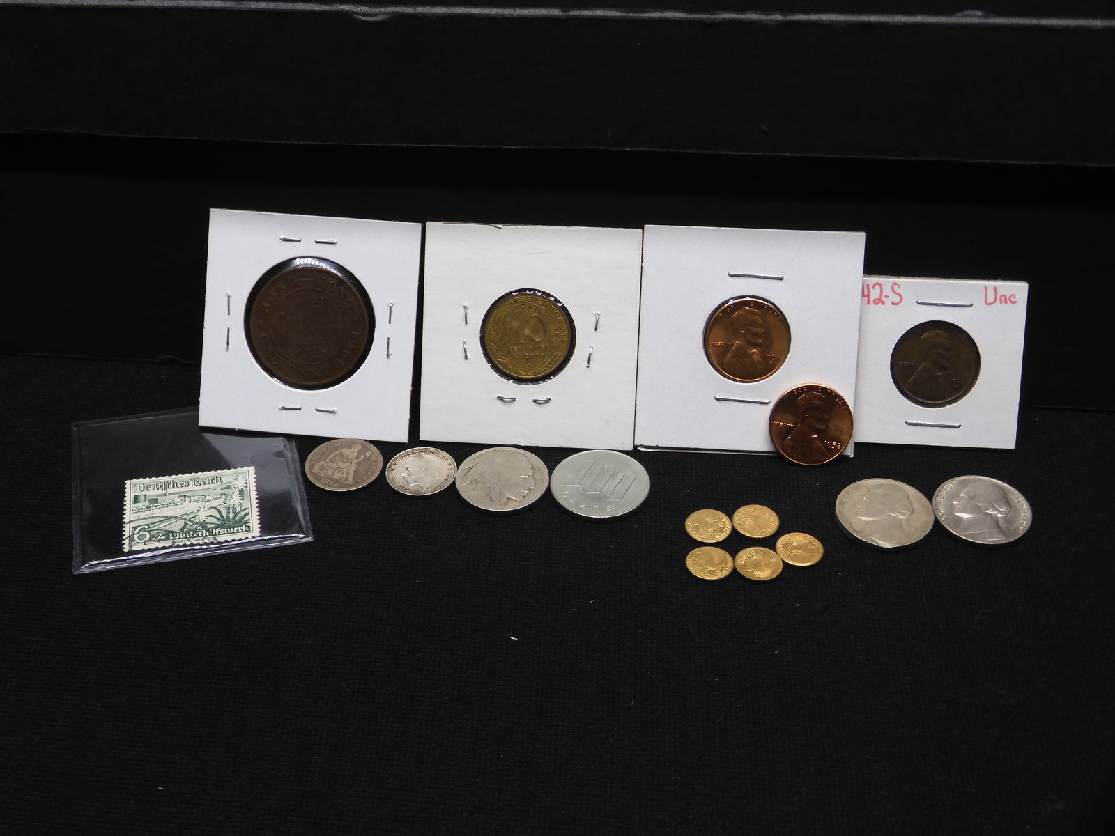 Misc. Lot of Coins, Tokens, Stamp, Etc. (1 of 9)