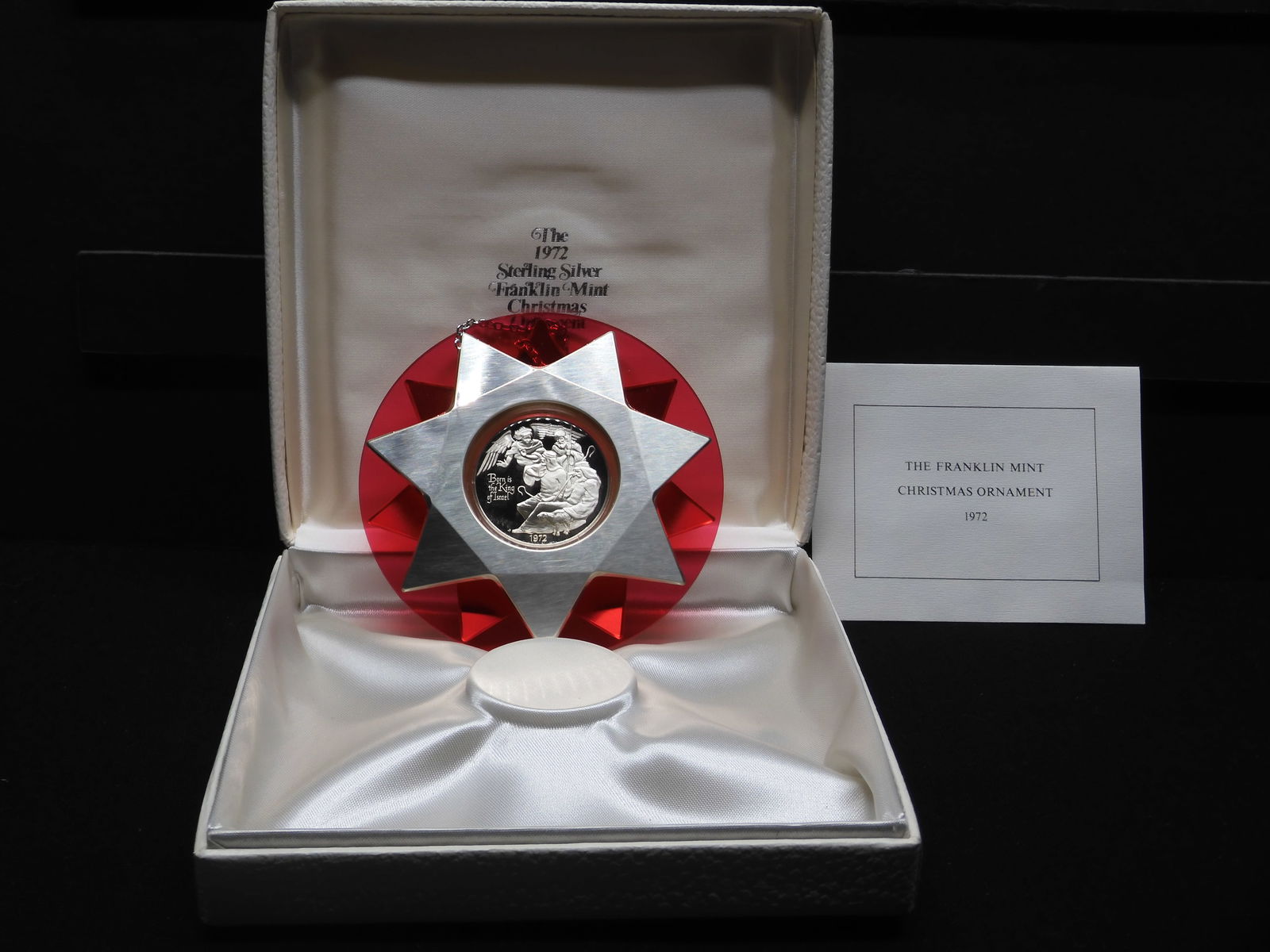 STERLING SILVER - 1972 Christmas Ornament by Franklin Mint - Beautiful!! (1 of 7)