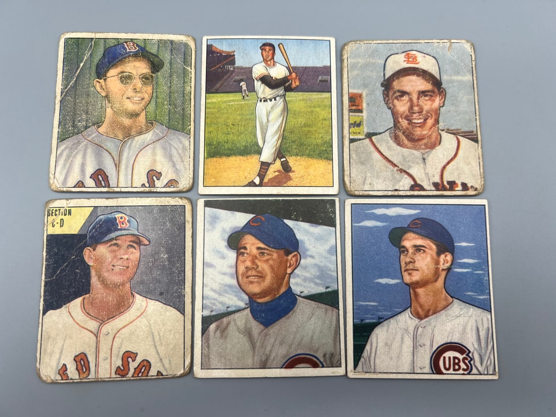 Lot of 6 - 1950 Bowman With Dom DiMaggio and Bobby Thomson - Varying Conditions