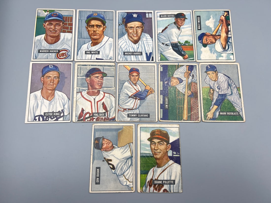 Lot of 12 - 1951 Bowman - Scarce High Numbers - Varying Conditions: Lot of 12 - 1951 Bowman - Scarce High Numbers - Varying Conditions