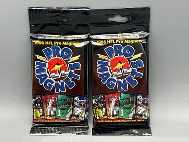 Lot of (2) 1996 NFL Pro Magnets Football Unopened Wax Packs