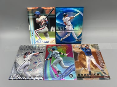 Lot of (5) Assorted Baseball Star Player Insert Cards W/ Auto - Varying Conditions - Frank Thomas,