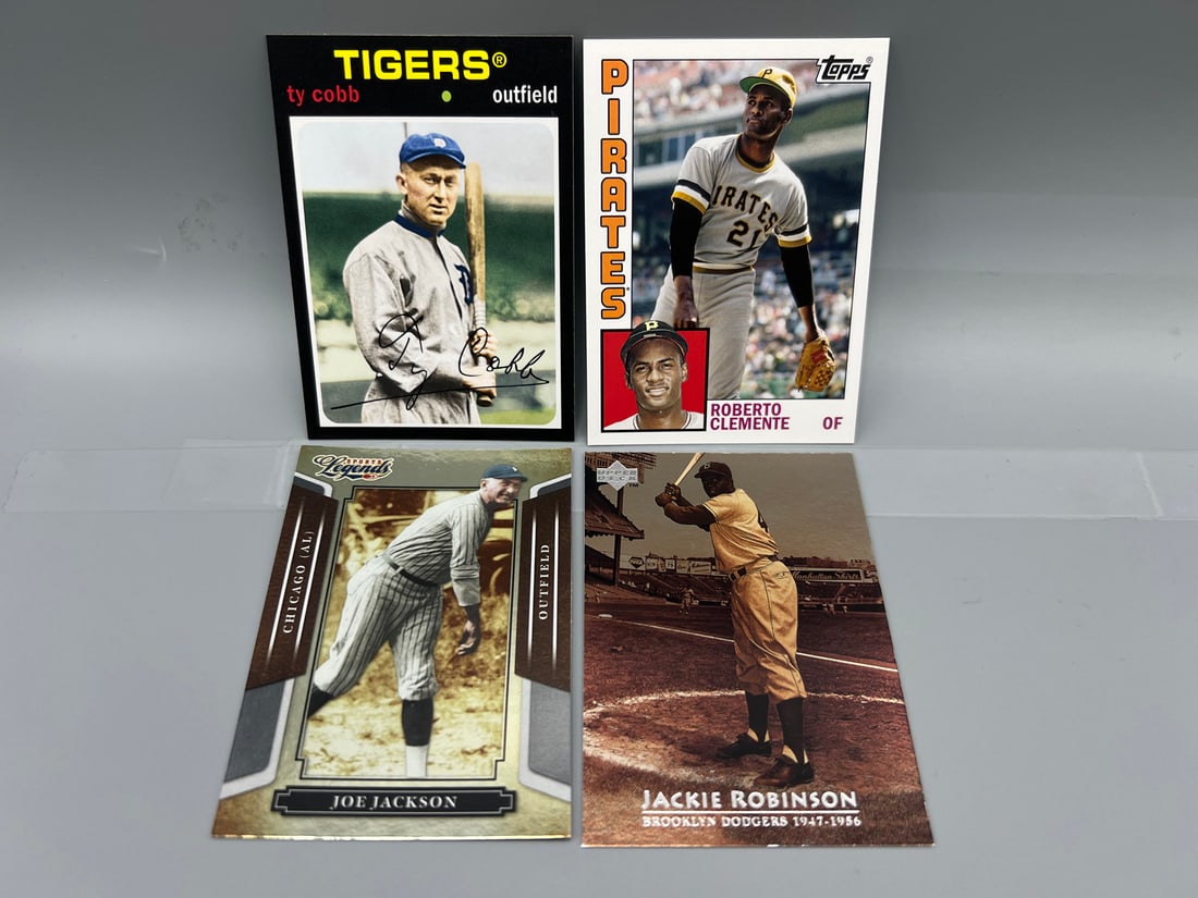 Lot of (4) Assorted Modern Baseball Vintage Star Player Insert Cards - Varying Conditions - Ty Cobb, (1 of 2)