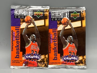 Lot of (2) 1995-96 Upper Deck Series 1 Basketball Unopened Wax Packs - French version