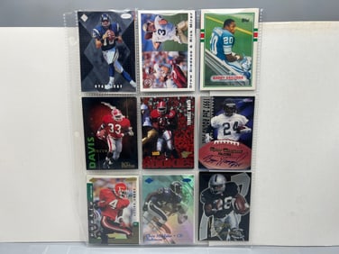 Lot of (18) Assorted Football Cards W/ Rookies, Stars, & Autos - Varying Conditions - Barry Sanders