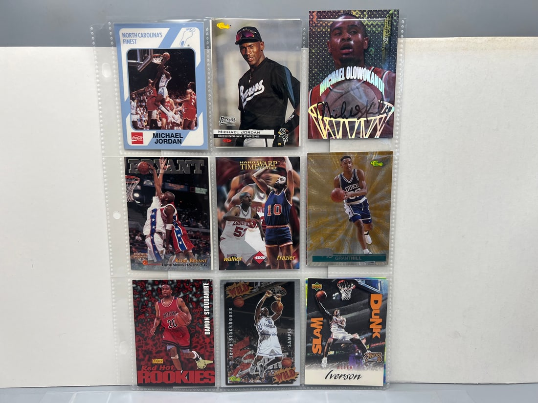 Lot of (9) Assorted Basketabll Cards W/ Stars & Autos - Varying Conditions - Michael Jordan, Kobe (1 of 2)