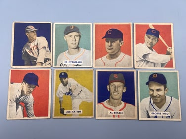 Lot of 8 - 1949 Bowman - With Vic Raschi RC - Varying Conditions