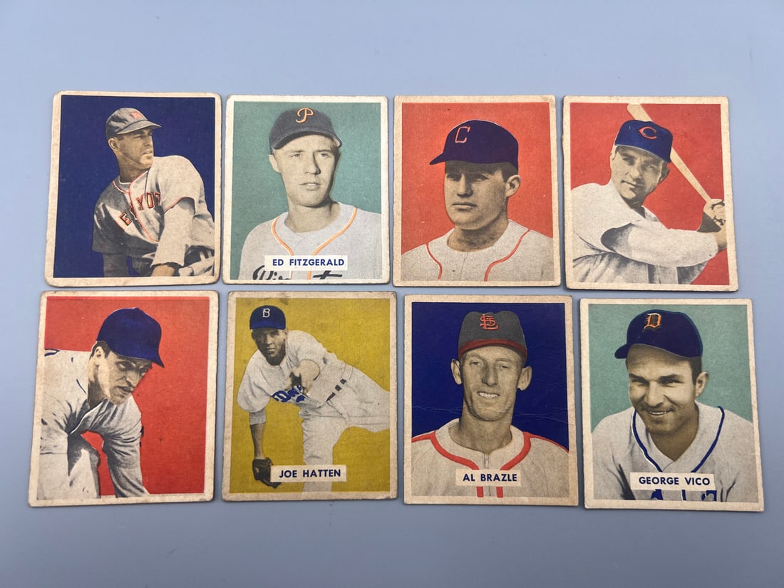 Lot of 8 - 1949 Bowman - With Vic Raschi RC - Varying Conditions (1 of 2)